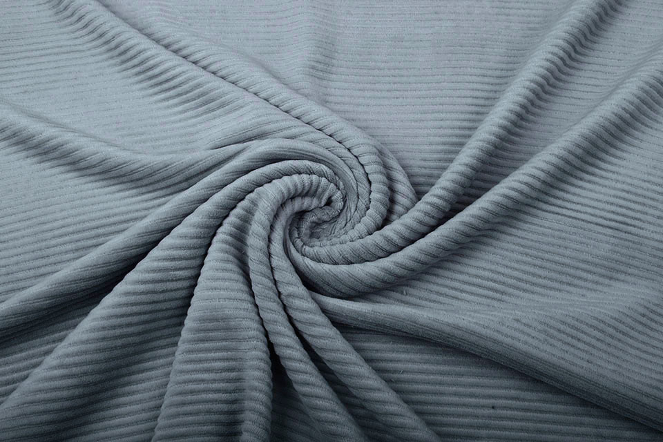 Buy Ribbed Cotton Jersey Fabric - Grey Marl - 140cm Wide