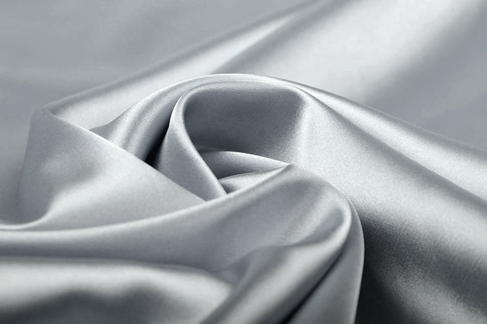 Stretch Satin Silver - YES Fabrics