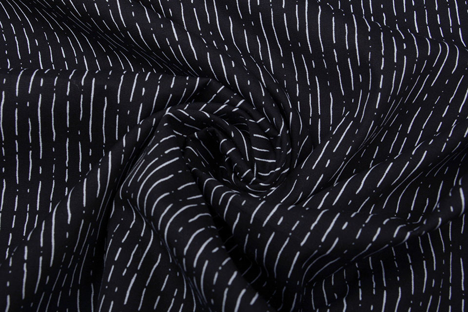 100% Cotton Striped Black White