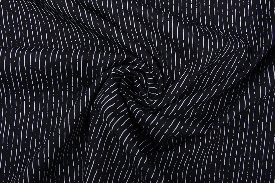 100% Cotton Striped Black White