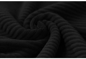 Cotton Jersey Corduroy Wide Rib Black