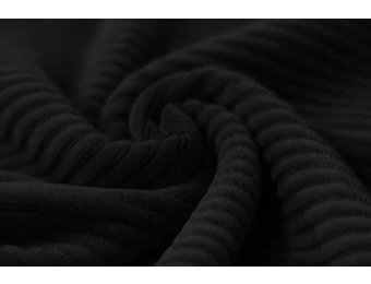 Baumwolle Trikot Cordstoff Breit Schwarz