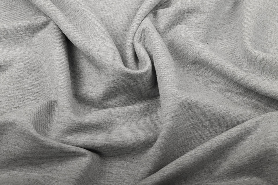French Terry Light Grey Melange YES Fabrics