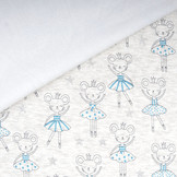 SweatStoff Alpenfleece Maus Ballerina Glitzer Creme Meliert
