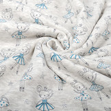 SweatStoff Alpenfleece Maus Ballerina Glitzer Creme Meliert