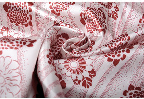 Poly Satijn Bloemen Rood