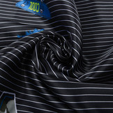Poly Satin Black White Striped