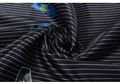 Poly Satin Black White Striped