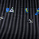 Polyester-Satin Schwarz Weiß Gestreift