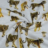 Jogging bedrukt doubleface Tijger Grijs