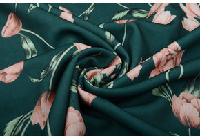 Scuba Crepe Printed Tulip Green