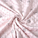 Bear Minky Fleece Powder Pink