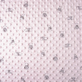 Bear Minky Fleece Powder Pink