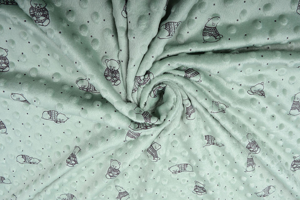 Bär Minky Fleece Helles Altgrün