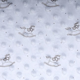 Schaukelpferd Minky-Fleece Silber