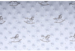 Schaukelpferd Minky-Fleece Silber