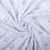 Hobbelpaard Minky Fleece Zilver