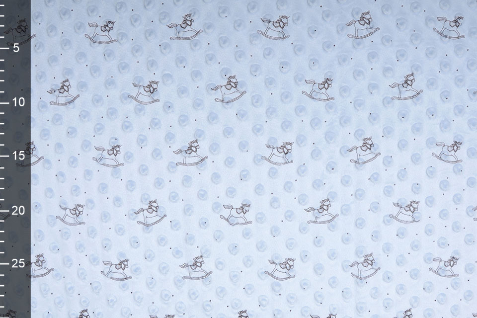Rocking Horse Minky Fleece Baby Blue