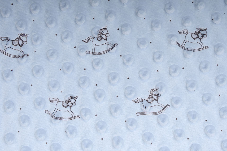 Rocking Horse Minky Fleece Baby Blue