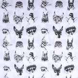 100% Katoen Dierenkoppen Wit