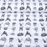100% Cotton Animals Heads White