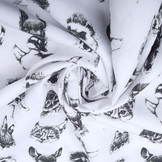 100% Cotton Animals Heads White