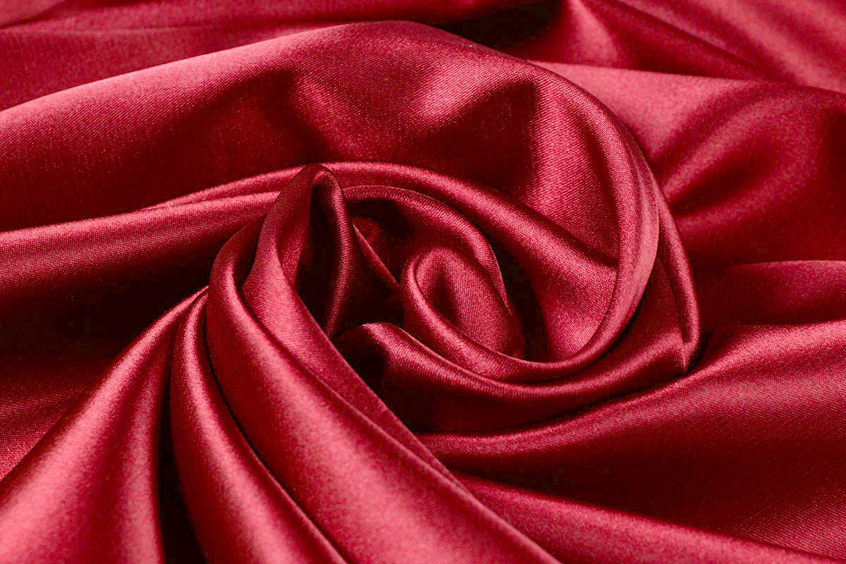 STRETCH SATIN FABRIC RED SHINY SOFT 52"  BY THE YARD 
