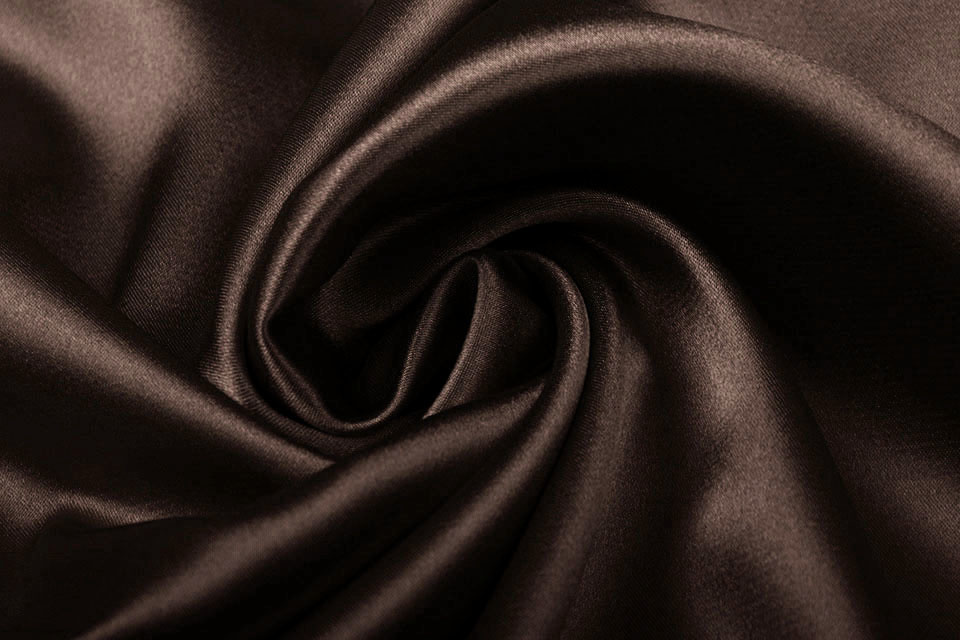 Stretch Satin Dark Brown - YES Fabrics