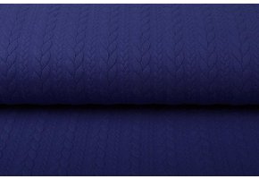 Strickstoff Zopfmuster Jersey Königsblau