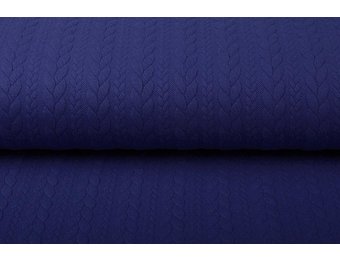 Gebreide Kabel Stof Tricot Koningsblauw