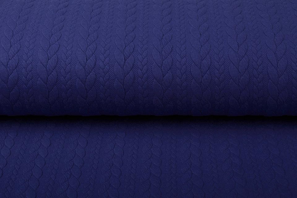 Knitted Cable Fabric Tricot Royal Blue