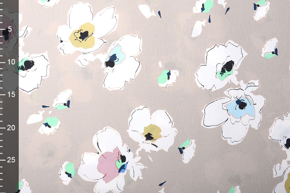 Crepe digital poppy Taupe