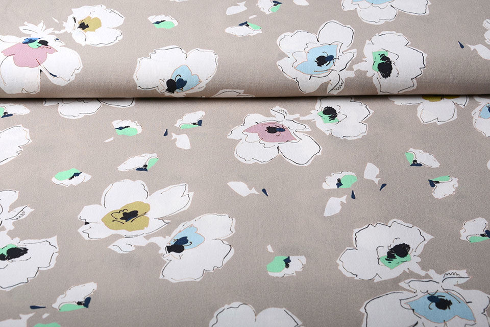 Crepe digital poppy Taupe