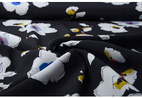 Crepe digitaal klaproos Zwart