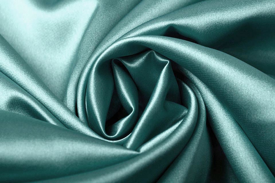 grote Oceaan Schots Luxe Stretch Satijn Jade Groen - YES Fabrics