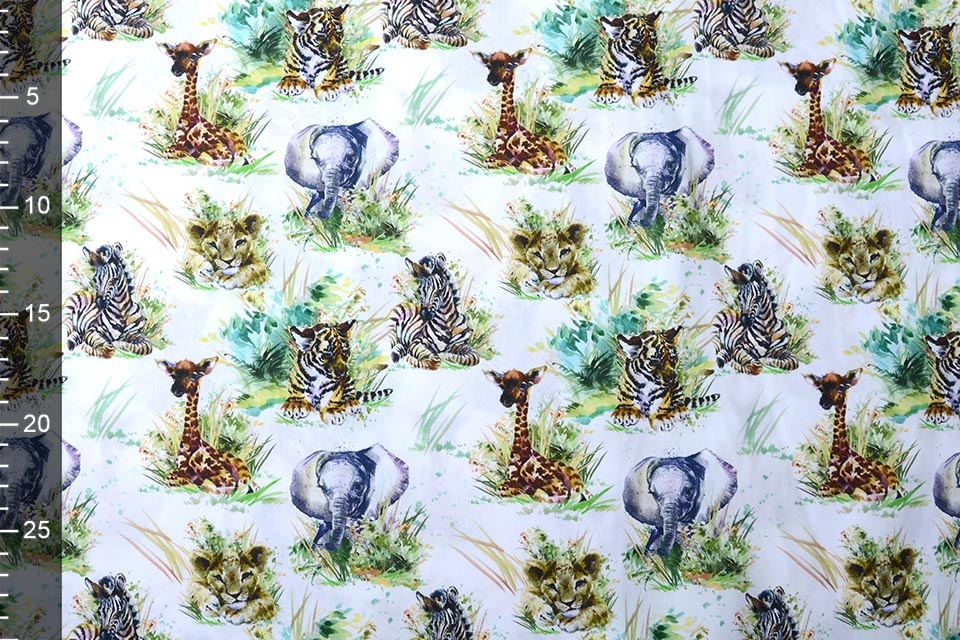 100% Cotton Safari Animals
