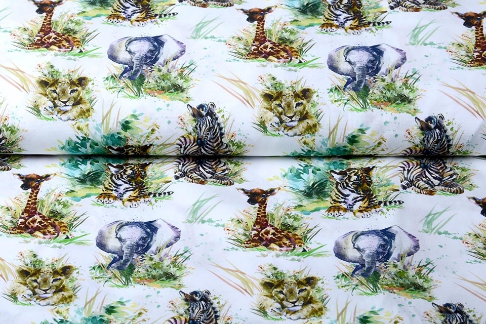 100% Katoen Safari Dieren