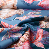 Digitaal Crepe stretch Leaves Light Jeans