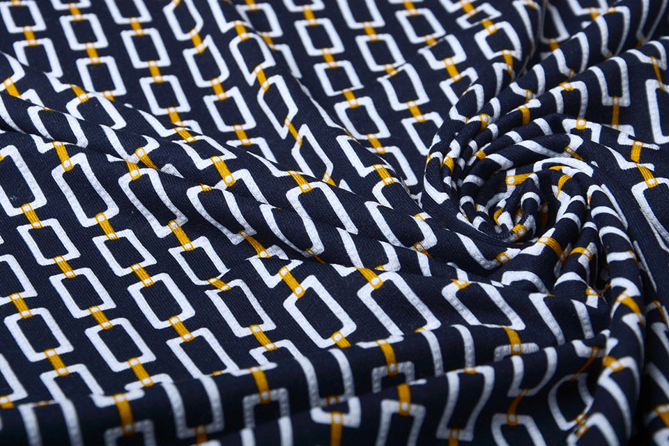 Viscose Jersey Lacquar Chains Navy