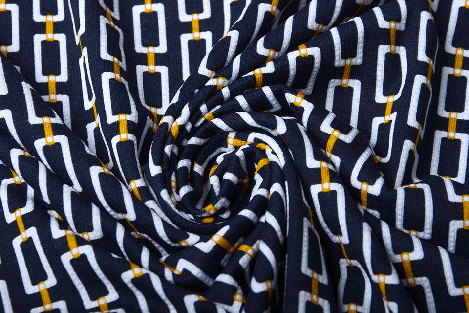 Viscose Jersey Lacquar Chains Navy
