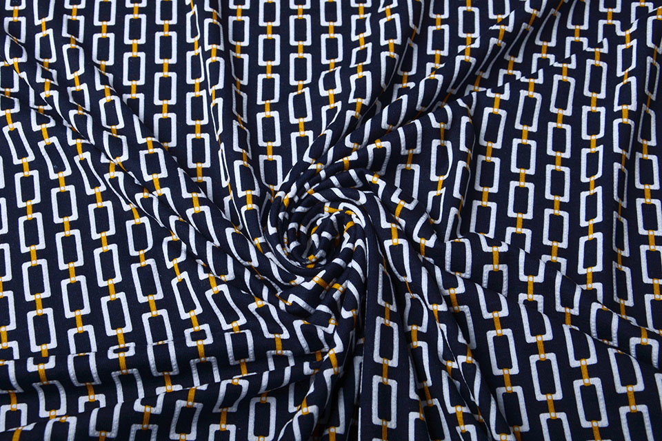 Viscose Jersey Lacquar Chains Navy
