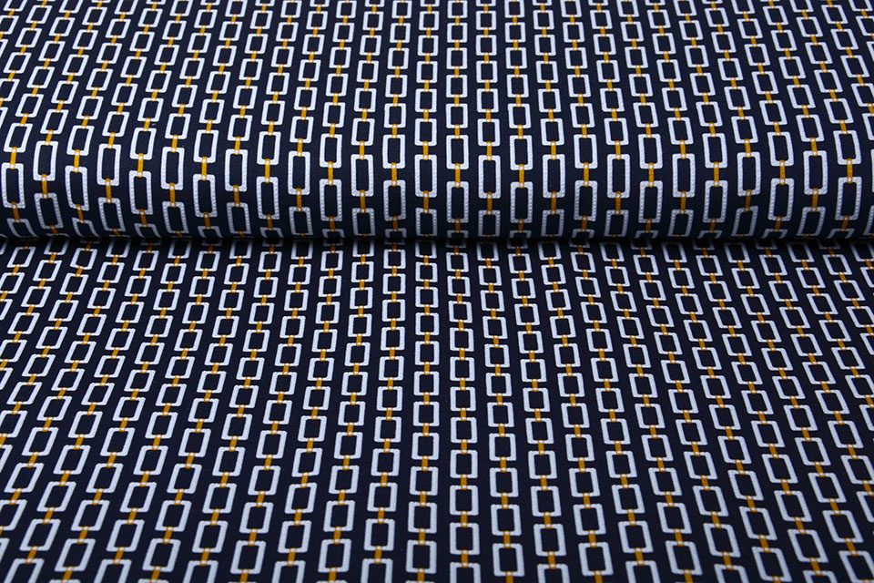 Viscose Jersey Lacquar Chains Navy