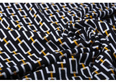 Viscose Jersey Lacquar Chains Black