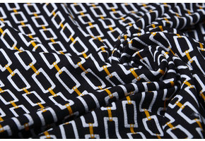 Viscose Jersey Lacquar Chains Zwart