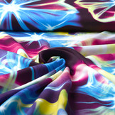 100% Viscose Digital Printed Neon Pink Blue