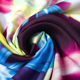 100% Viskose Digital Printed Neon Pink Blau