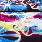 100% Viscose Digitaal Print Neon Roze Blauw