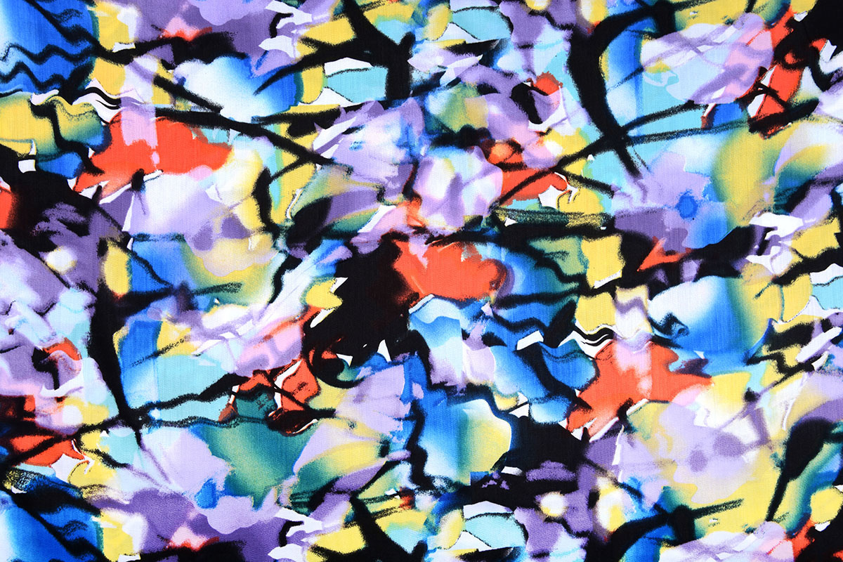 100% Viscose Digital Printed Menas Blue