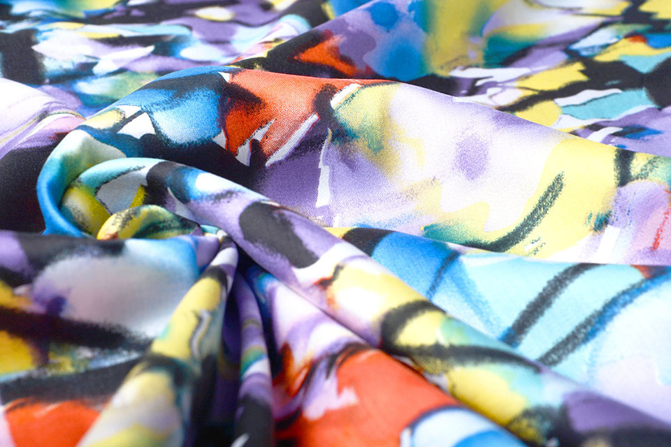 100% Viscose Digital Printed Menas Blue