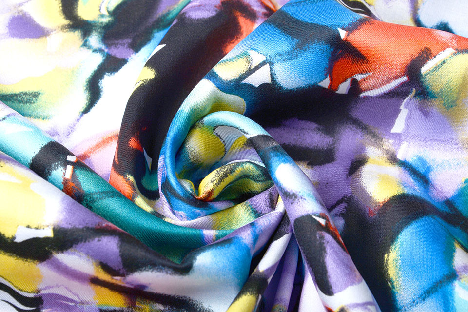 100% Viscose Digital Printed Menas Blue